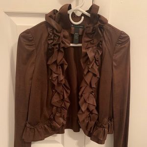 🍂Cognac Ruffled Blazer🍂